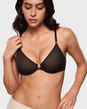 INLYRIC Women's Cosnufy® Sheer Front Closure Bra Black