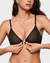 INLYRIC Women's Cosnufy® Sheer Front Closure Bra Black
