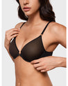 INLYRIC Women's Cosnufy® Sheer Front Closure Bra Black