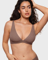 Women's Inbarely® Soft Deep V Triangle Bralette Brown Purple