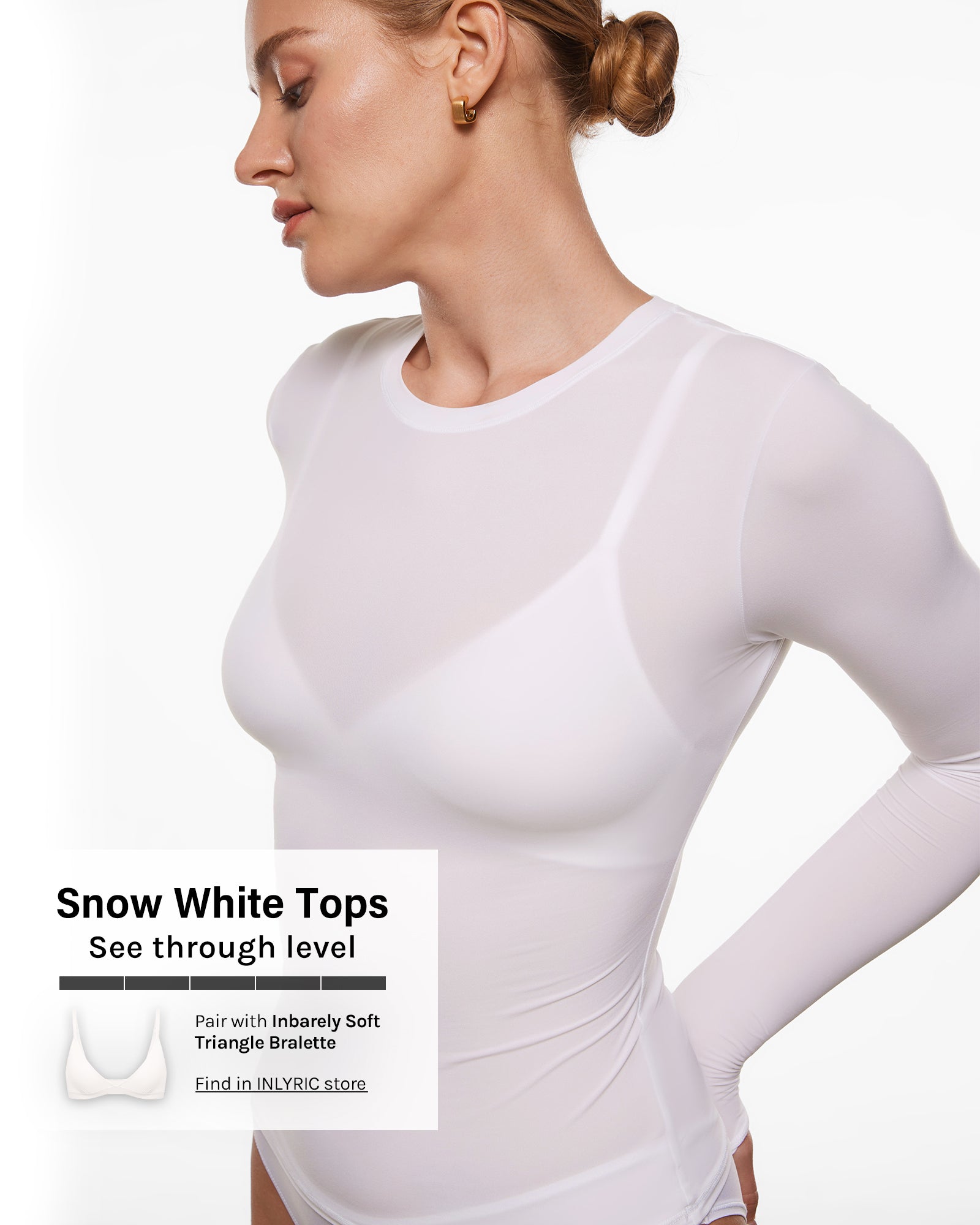Women's Inbarely® Soft Basic Long Sleeve Tees Snow White