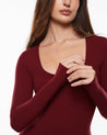 Women's Inbarely® Soft Deep U Neck Long Sleeves Top Andorra