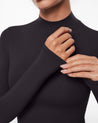 Women's Inbarely® Soft Mock Turtleneck Long Sleeve Top Black