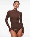 Women's Inbarely® Soft Mock Turtleneck Long Sleeve Top Hazelnut