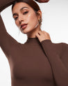 Women's Inbarely® Soft Mock Turtleneck Long Sleeve Top Hazelnut