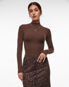 Women's Inbarely® Soft Mock Turtleneck Long Sleeve Top Hazelnut
