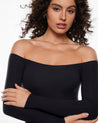 Women's Inbarely® Soft Off The Shoulder Long Sleeve Tees Black