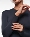 Women's Thermal Crewneck Long Sleeve Top Black