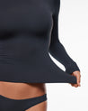 Women's Thermal Crewneck Long Sleeve Top Black