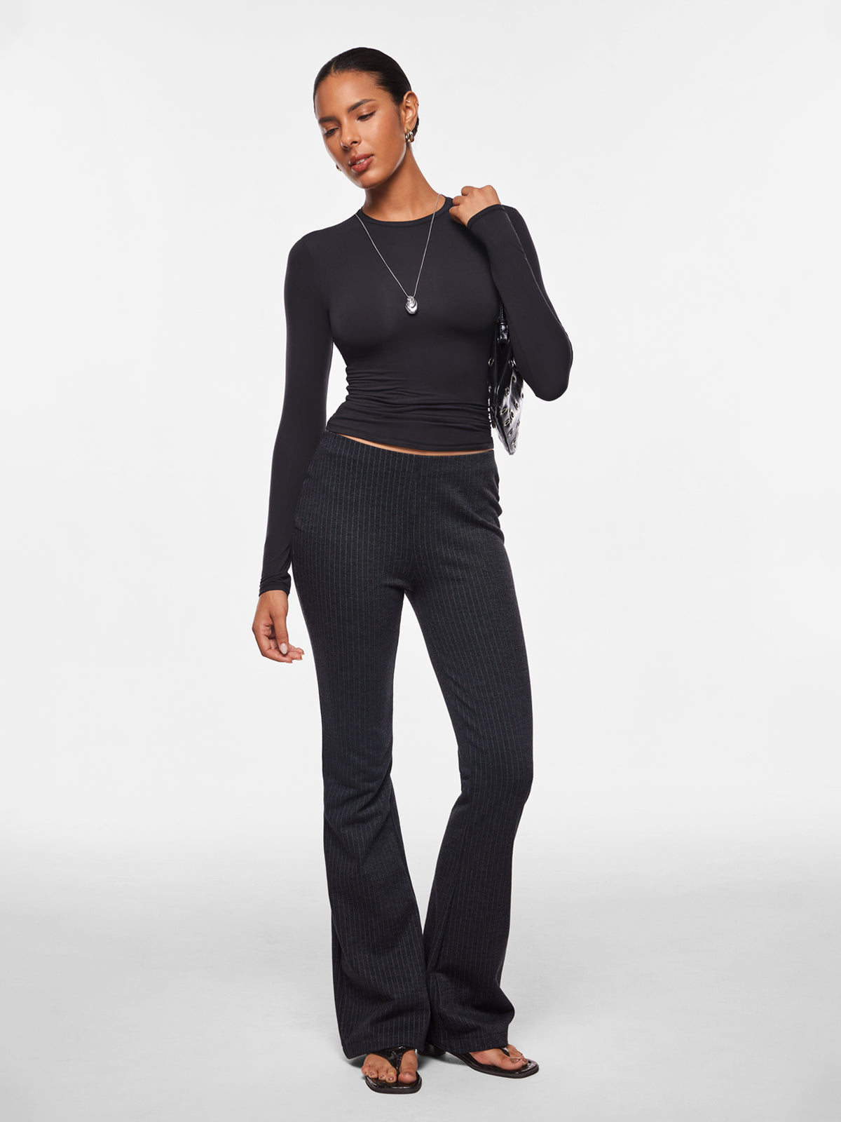 Women's Inbarely® Ultra Crew Neck Long Sleeve Shirts Lipstick Red