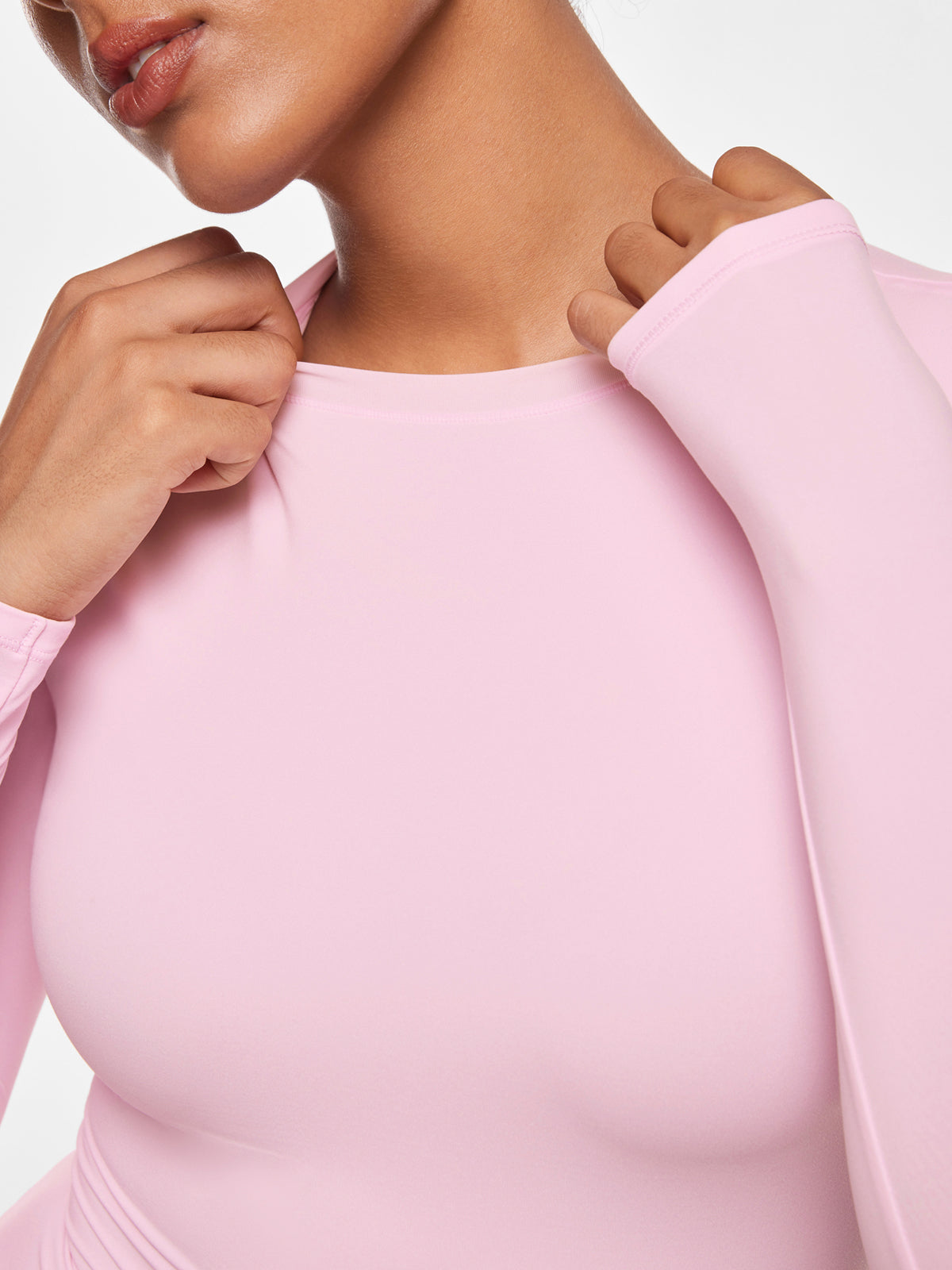 Women's Inbarely® Ultra Crew Neck Long Sleeve Shirts Hazelnut