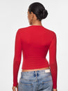 Women's Inbarely® Ultra Crew Neck Long Sleeve Shirts Lipstick Red