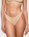 INLYRIC Women's Inbarely® Soft V-waisted Thong 3 Pack Warm Beige (3pack)