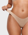INLYRIC Women's Inbarely® Soft V-waisted Thong 3 Pack Warm Beige (3pack)