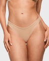 INLYRIC Women's Inbarely® Soft V-waisted Thong 3 Pack Gravel (3pack)