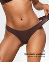 INLYRIC Women's Inbarely® Soft V-waisted Thong 3 Pack Clay Brown (3pack)