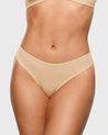 INLYRIC Women's Smooth High Cut Cheeky Briefs 3 Pack Light Oatmeal (3pack)