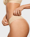 INLYRIC Women's Smooth High Cut Cheeky Briefs 3 Pack Light Oatmeal (3pack)
