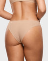 INLYRIC Women's Smooth High Cut Cheeky Briefs 3 Pack Light Oatmeal (3pack)