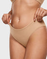 INLYRIC Women's Smooth High Cut Cheeky Briefs 3 Pack Wheat (3pack)
