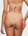 INLYRIC Women's Smooth High Cut Cheeky Briefs 3 Pack Wheat (3pack)