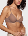INLYRIC Women's Cosnufy® Mesh Scoop Bra Brown Purple